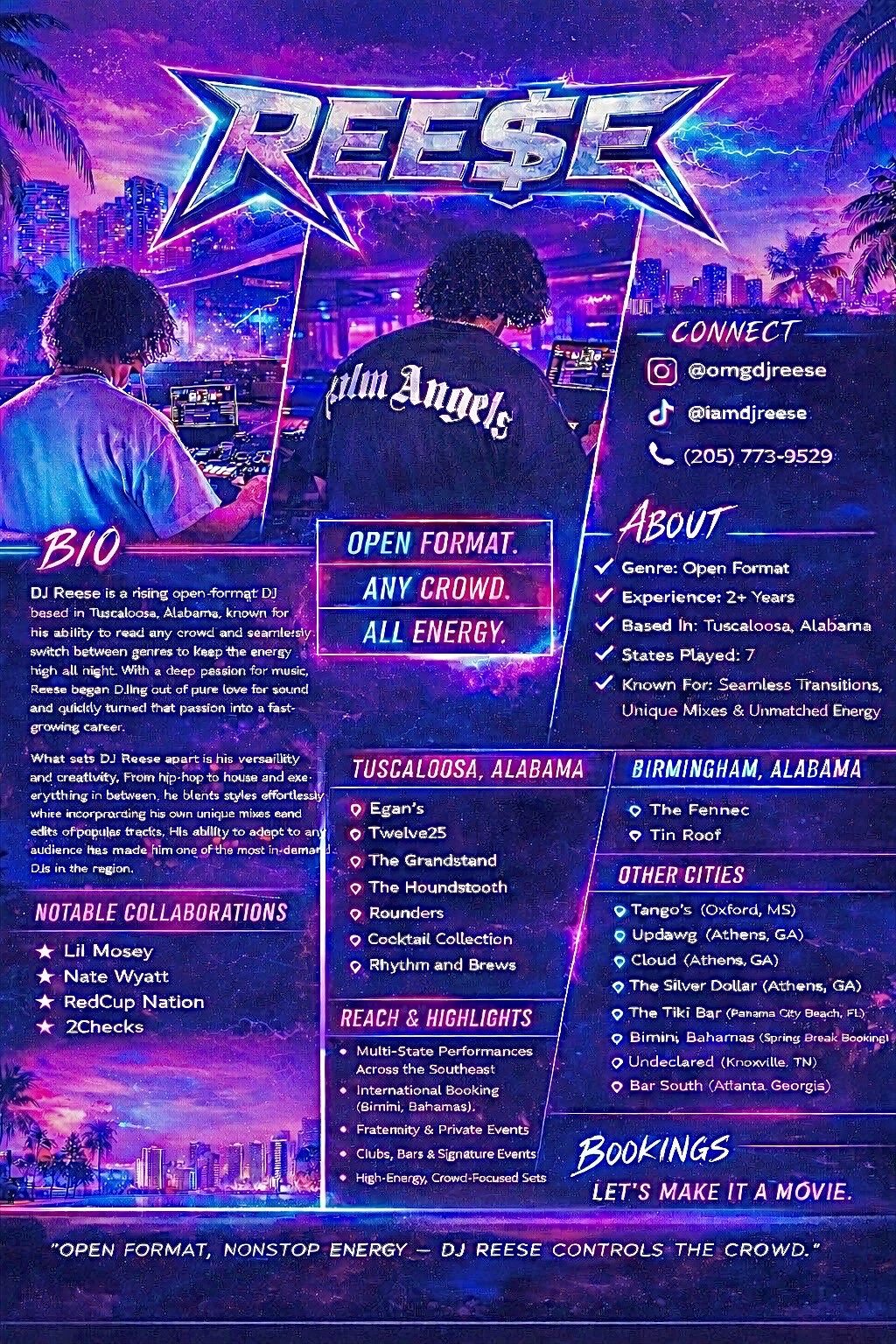 DJ Reese electronic press kit